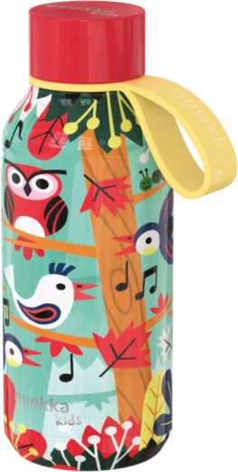 Nerezová termoláhev Quokka Kids solid birds s poutkem 330 ml