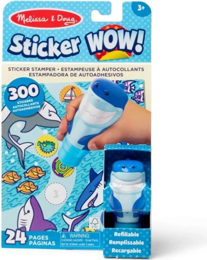 Melissa & Doug Sticker WOW! aktivitní knížka s razítkem žralok