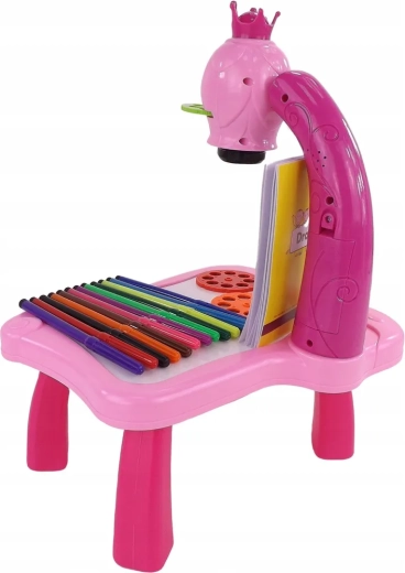 Stabilní růžový stolek s příslušenstvím