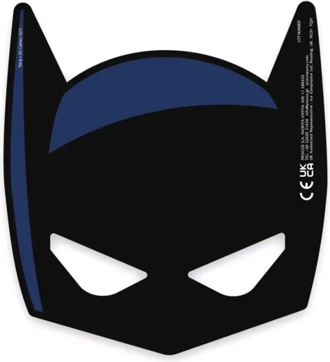 Karnevalová papírová maska Batman - sada 6 ks