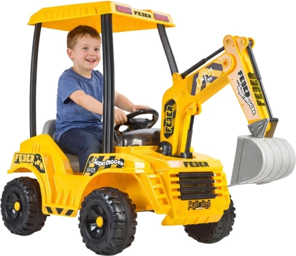 Elektrické odrážedlo – bagr FEber Super Digger 12V s vylepšenou baterií