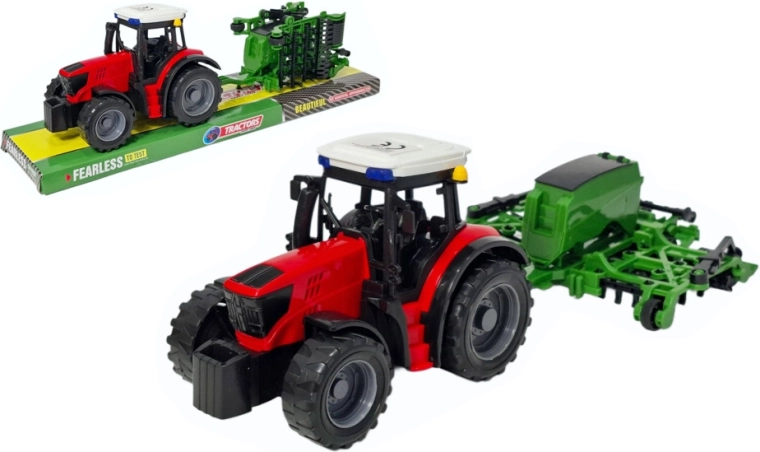 Traktor se secím strojem