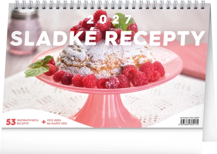 Stolní kalendář Sladké recepty 2027 NOTIQUE, 23,1 × 14,5 cm