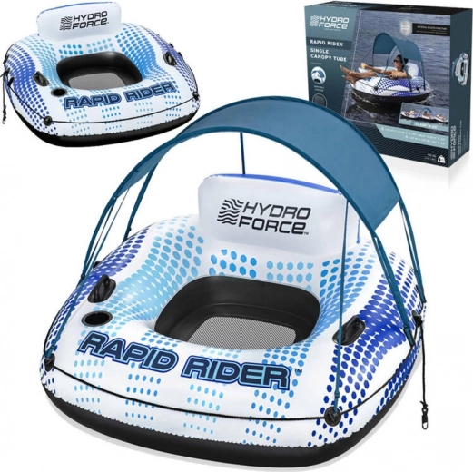 Dmuchací kruh s opěrkou a stříškou BESTWAY 123 cm