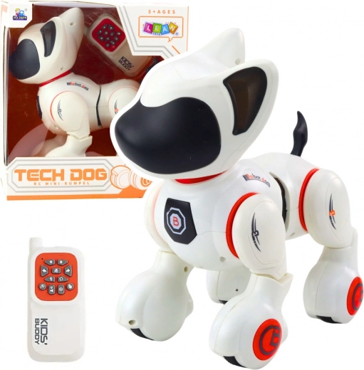 Interaktivní robotický pejsek s dálkovým ovládáním – bílý/oranžový