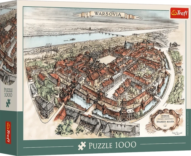Trefl puzzle projekt rekonstrukce Starého Města, Varšava 1951 – 1000 dílků