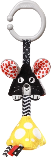 Závěsná kontrastní hračka na C kroužku Mouse 0 m+ BABYONO