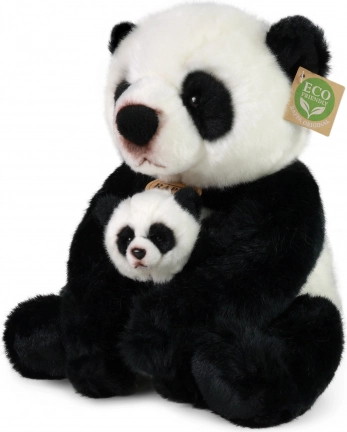 Plyšová panda s mládětem 27 cm eco‑friendly