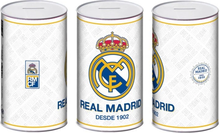 Metalová pokladnička Real Madrid 10 × 10 × 17,5 cm