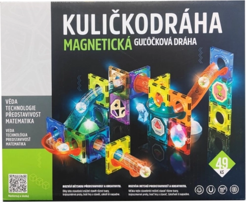 Magnetická Kuličkodráha se Světlem 49 ks