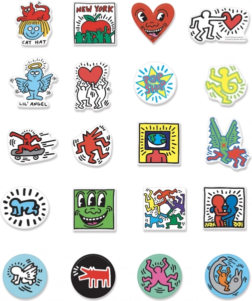 Vilac dřevěné magnetky KEITH HARING, sada 20 ks