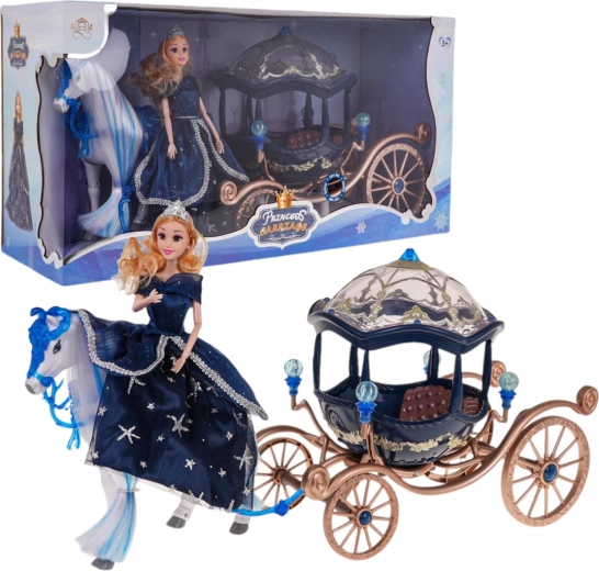 Magická kočárová souprava s panenkou – modrá