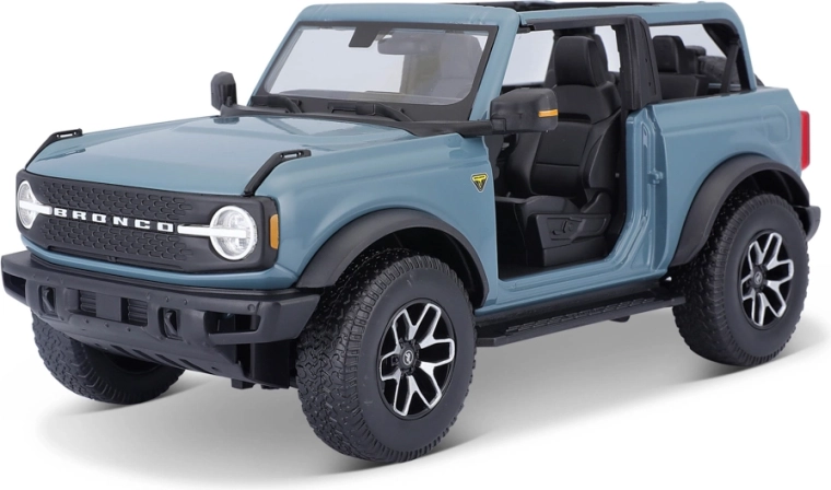 Maisto 2021 Ford Bronco Badlands bez dveří modrý 1:18