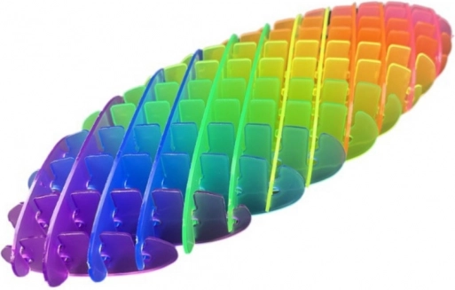 Antistresová fidget hračka duhová průhledná elastická 12 cm - 1 kus