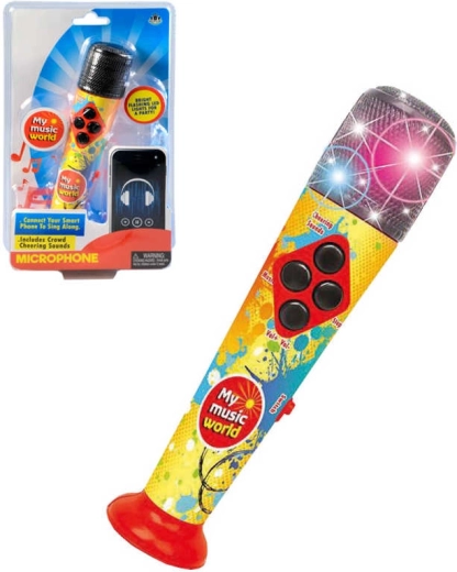 Dětský mikrofon s melodiemi, LED světlem a zvukem 20 cm - 1 kus
