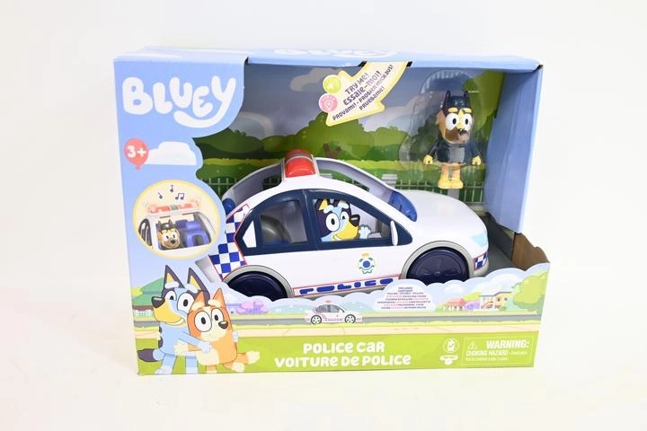 Bluey policejní auto se světly a zvuky + figurka policisty - 1 kus