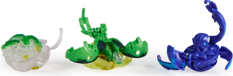 Tři transformující se figurky Bakugan