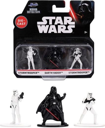 Star Wars Nano Metalfigs sada 3 kovových figurek Darth Vader a Stormtroopeři - 3 ks