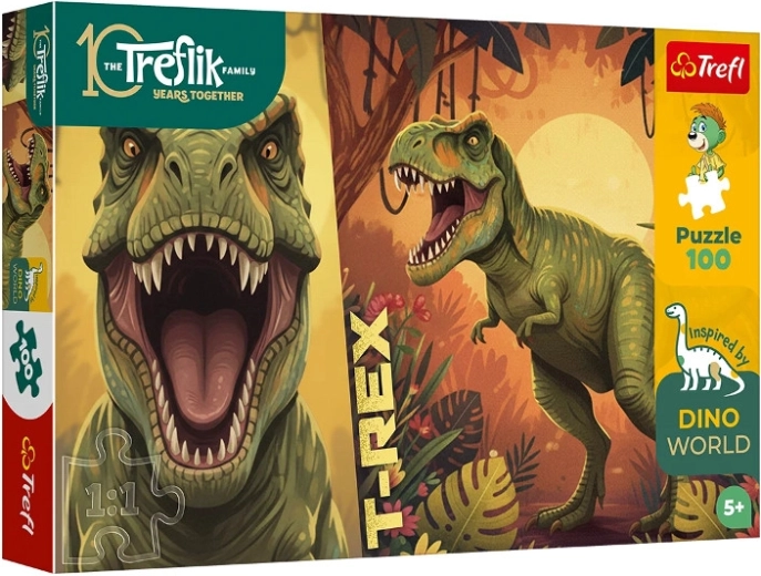 Trefl puzzle Inspired by Dino World – T-Rex Rodzina Treflików 100 dílků