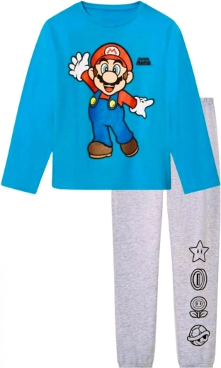 Dětské pyžamo Super Mario tyrkysovo-šedé – Velikost: 104