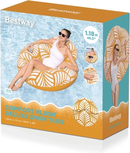 Nafukovací plovací kruh Plush deluxe s opěrkou a držákem nápoje