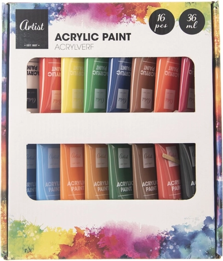 Akrylové barvy sada 16 ks 36 ml