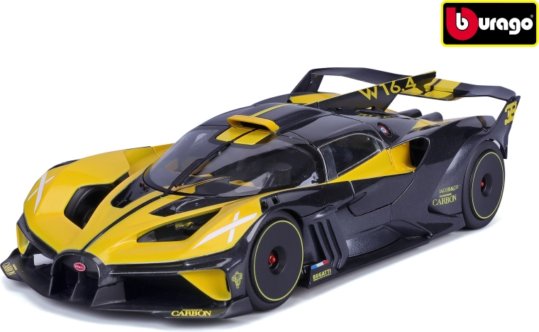 Bburago Bugatti Bolide kovový model v měřítku 1:18 černý/žlutý