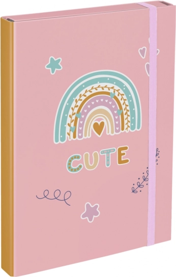 BAAGL desky na školní sešity A4 duha růžové