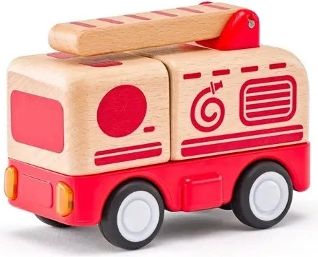 Woody dřevěné hasičské auto se světlem a zvukem