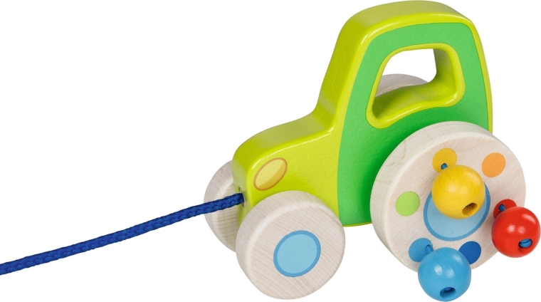 Tahací dřevěný traktor - 1 kus