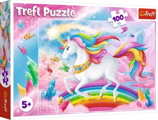 Puzzle jednorožec 100 dílků – V křišťálovém světě jednorožců Trefl