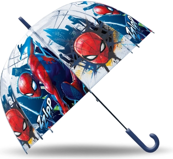 Průhledný manuální dětský deštník Spiderman