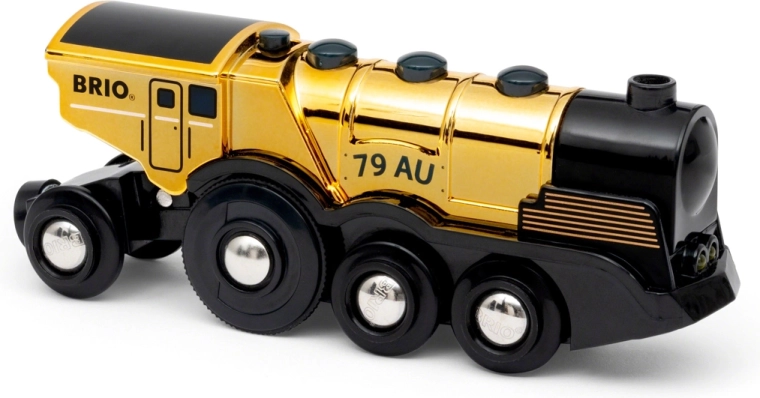 Brio World mohutná zlatá akční lokomotiva na baterie