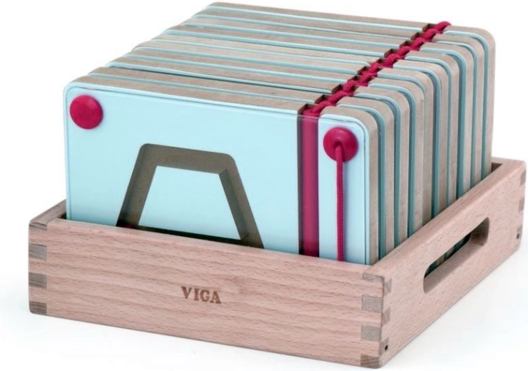 Dřevěná magnetická psací tabulka pro nácvik geometrických tvarů