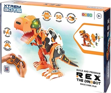 Xtrem Bots robotický dinosaurus Rex na dálkové ovládání (STEM stavebnice)