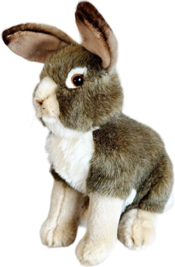 Šedý plyšový zajíc 30 cm