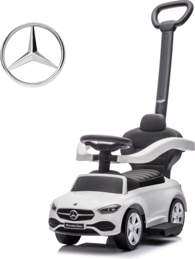 Milly Mally odrážedlo s vodicí rukojetí Mercedes C-Class deluxe bílé