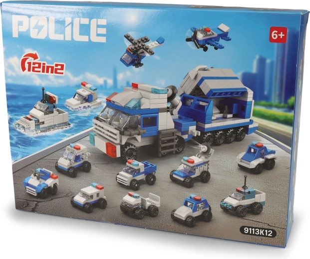 Stavebnice policie 12 vozidel - 1 kus