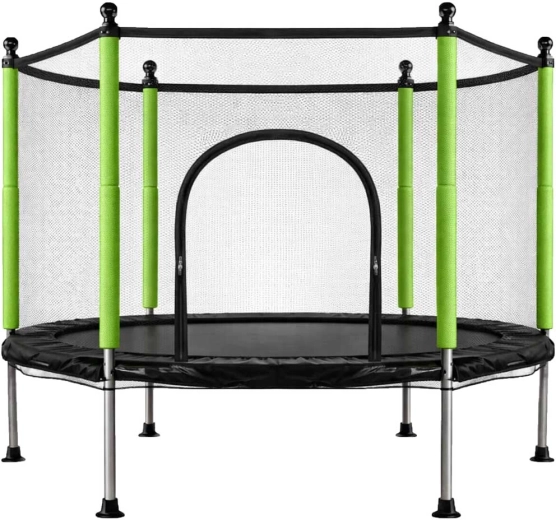 Dětská zahradní trampolína se sítí a míčky 140 cm zelená