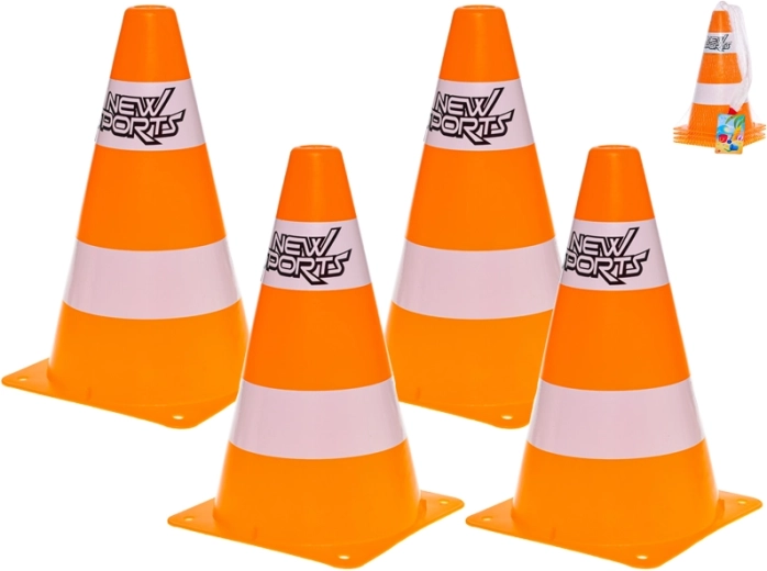 Sada plastových dopravních kuželů 24 cm (4 ks)