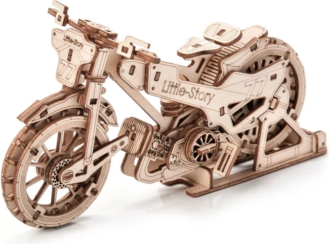 Detailní dřevěný model motocyklu