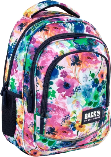 Školní set BackUP Spring Flowers 2v1 – batoh a vybavený penál