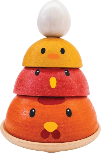 Plan Toys vývoj kuřátek – dřevěná skládací hračka