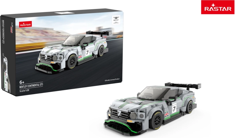 Rastar stavebnice auto Bentley Continental GT3 šedé 1:29