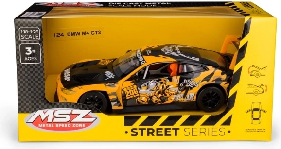 MSZ BMW M4 GT3 with WASA žlutý model auta 1:24
