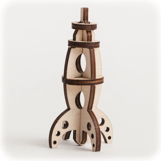 Cutewood dřevěné 3D puzzle raketa