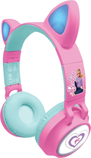 Bezdrátová sluchátka Lexibook Barbie s kočičími oušky a světelnými efekty