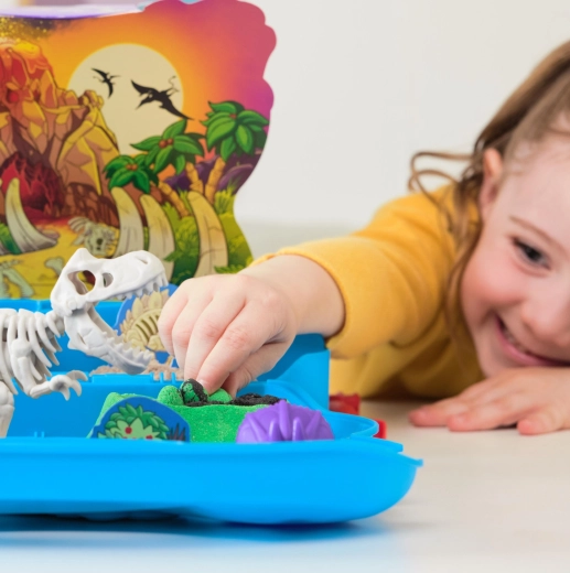 Dinosauří vykopávky a stavba scény