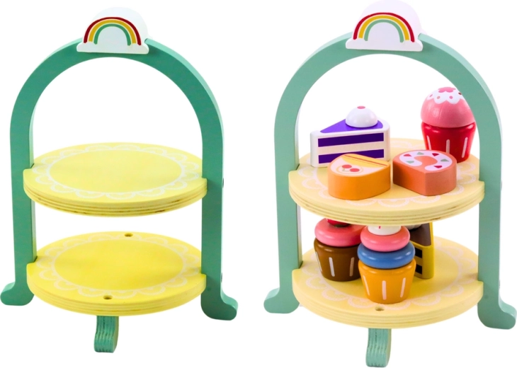 Dvoupatrový stojan plný barevných dobrot