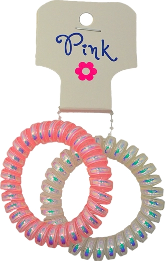 PINK gumičky do vlasů růžové a perleťové (2 ks)